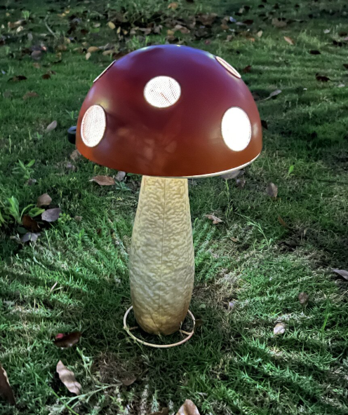 Solar Lighted Metal Mushroom