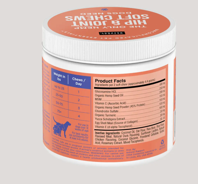 The Only Hemp Hip & Joint Soft Chews Dogs Need
