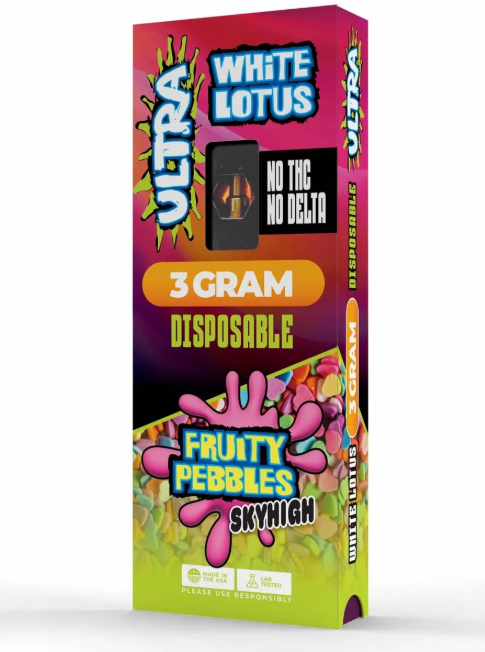 White Lotus Ultra Purple Rain 3 Gram Disposable “Happiness” “No THC” “No Delta