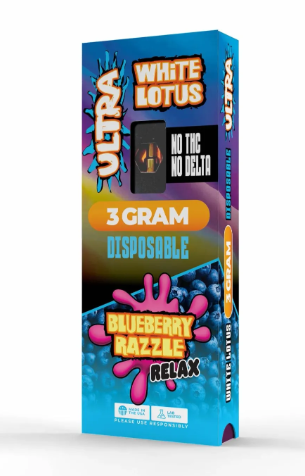 White Lotus Ultra Purple Rain 3 Gram Disposable “Happiness” “No THC” “No Delta