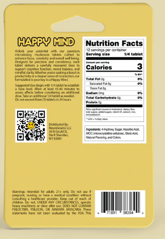 Happy Mind 10mg - Synaptic Surge Blister Pack of 3 tabs