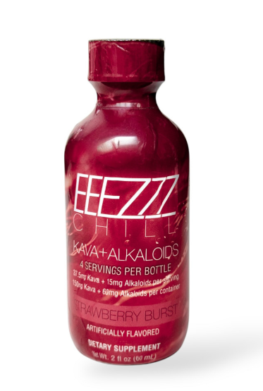 EEEZZZ Chill Kava + Alkaloids Shot Strawberry Burst 60ml