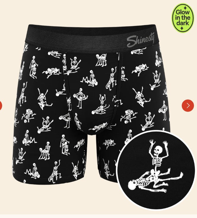 Shinesty Glow-in-the-Dark Skeleton Boxer Briefs front view