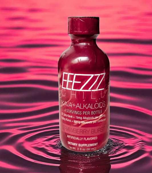 EEEZZZ Chill Kava + Alkaloids Shot Strawberry Burst 60ml